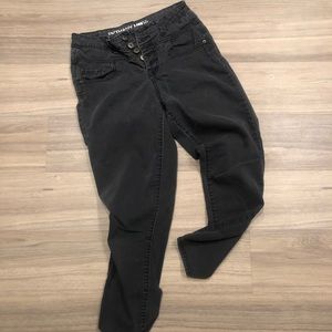 High Waisted, Black Ankle Jeans